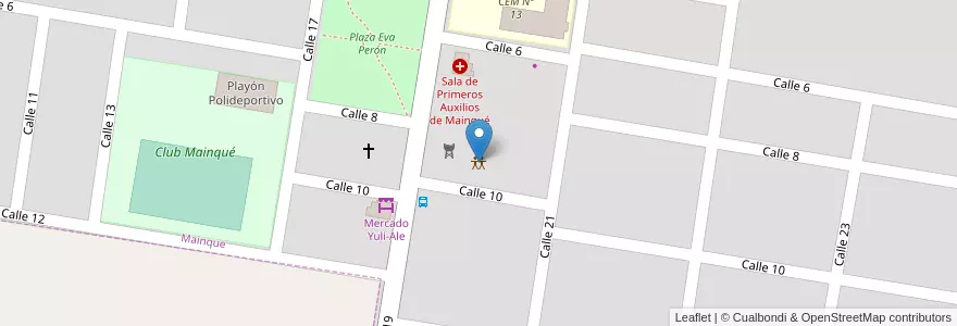 Mapa de ubicacion de Centro Cultural en 阿根廷, 内格罗河省, Departamento General Roca, Municipio De Mainqué, Mainque.
