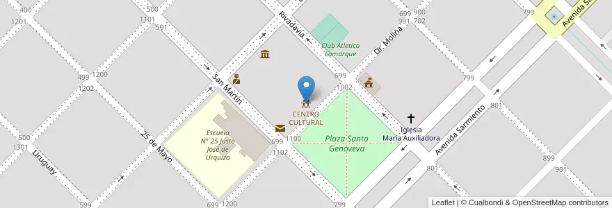 Mapa de ubicacion de CENTRO CULTURAL en آرژانتین, استان ریو نگرو، آرژانتین, Departamento Avellaneda, Lamarque.