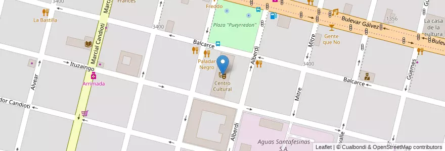 Mapa de ubicacion de Centro Cultural en Argentinien, Santa Fe, Departamento La Capital, Santa Fe Capital, Santa Fe.