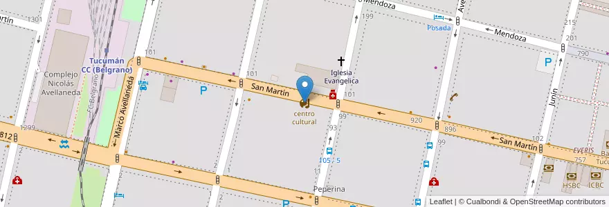 Mapa de ubicacion de centro cultural en 아르헨티나, Tucumán, San Miguel De Tucumán, Departamento Capital, San Miguel De Tucumán.