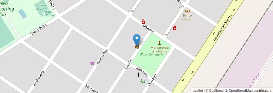 Mapa de ubicacion de Centro Cultural Comunal María Teresa en آرژانتین, سانتافه, Departamento General López, Municipio De María Teresa, María Teresa.