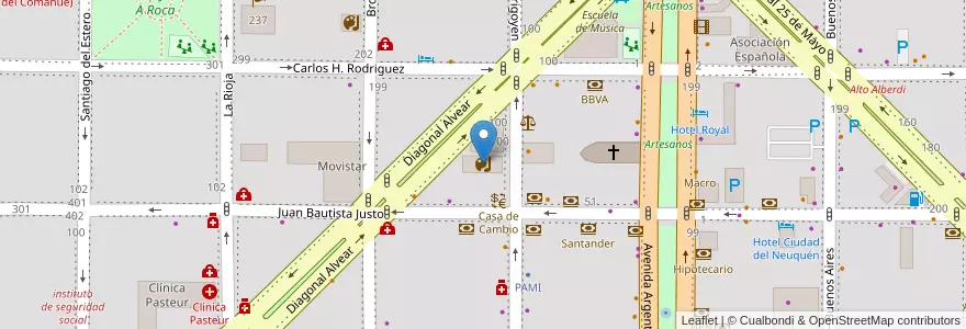 Mapa de ubicacion de Centro Cultural Conrrado Villegas en Argentina, Chile, Wilayah Neuquén, Departamento Confluencia, Municipio De Neuquén, Neuquén.