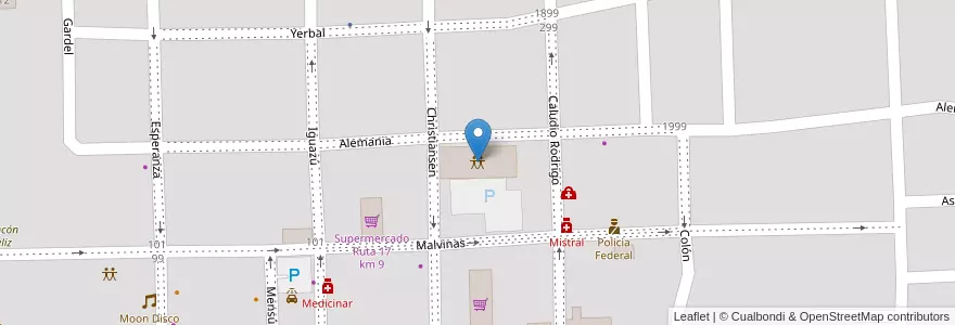 Mapa de ubicacion de Centro Cultural Cooperativo en Аргентина, Misiones, Departamento Eldorado, Municipio De Eldorado, Эльдорадо.