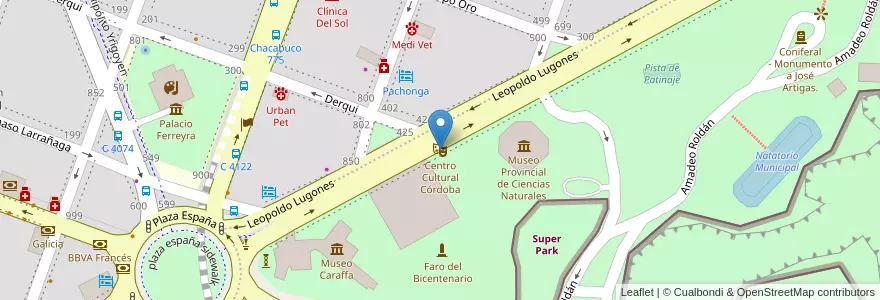 Mapa de ubicacion de Centro Cultural Córdoba en 阿根廷, Córdoba, Departamento Capital, Pedanía Capital, Córdoba, Municipio De Córdoba.