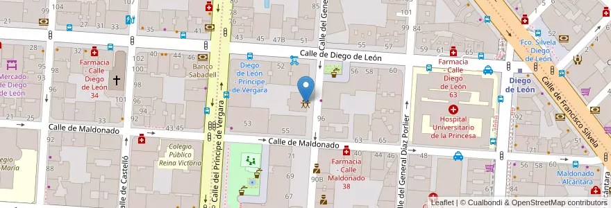 Mapa de ubicacion de Centro Cultural de China en Espagne, Communauté De Madrid, Communauté De Madrid, Área Metropolitana De Madrid Y Corredor Del Henares, Madrid.