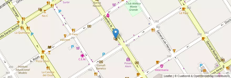 Mapa de ubicacion de Centro Cultural de Exposiciones en 阿根廷, 布宜诺斯艾利斯省, Partido De Esteban Echeverría, Monte Grande.