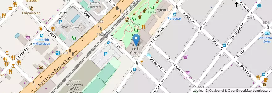 Mapa de ubicacion de Centro Cultural de la Ciencia, Palermo en アルゼンチン, Ciudad Autónoma De Buenos Aires, ブエノスアイレス, Comuna 14.