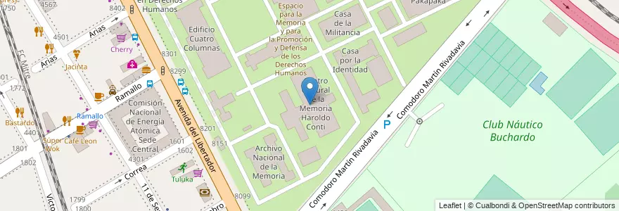 Mapa de ubicacion de Centro Cultural de la Memoria Haroldo Conti, Nuñez en Argentine, Ciudad Autónoma De Buenos Aires, Buenos Aires, Comuna 13.