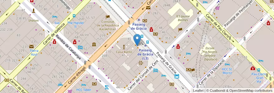 Mapa de ubicacion de Centro Cultural do Brasil em Barcelona en İspanya, Catalunya, Barcelona, Barcelonès, Barcelona.