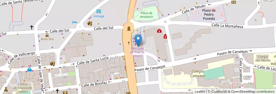 Mapa de ubicacion de Centro Cultural Doctor Madrazo en إسبانيا, كانتابريا, منطقة كانتابريا, Santander, Santander.
