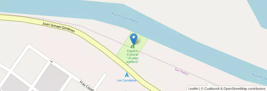 Mapa de ubicacion de Centro cultural "El viejo astillero" en 阿根廷, 布宜诺斯艾利斯省, Partido De San Pedro.