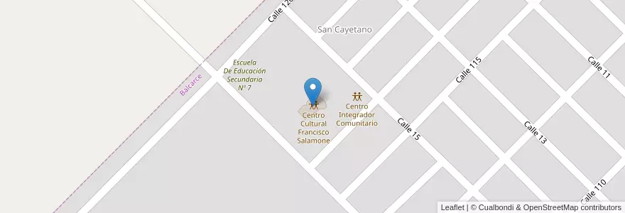 Mapa de ubicacion de Centro Cultural Francisco Salamone en 阿根廷, 布宜诺斯艾利斯省, Partido De Balcarce.