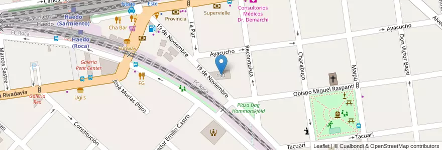 Mapa de ubicacion de Centro Cultural Haedo en Arjantin, Buenos Aires, Partido De Morón, Haedo.