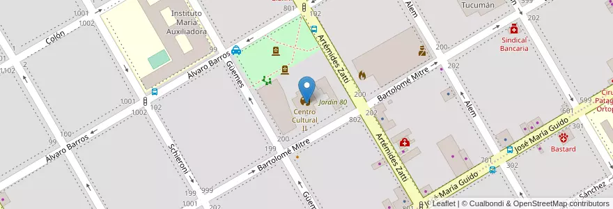 Mapa de ubicacion de Centro Cultural II en الأرجنتين, ريو نيغرو, Departamento Adolfo Alsina, Viedma, Viedma.