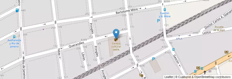 Mapa de ubicacion de Centro cultural IMPA, Almagro en Argentinië, Ciudad Autónoma De Buenos Aires, Comuna 5, Buenos Aires.