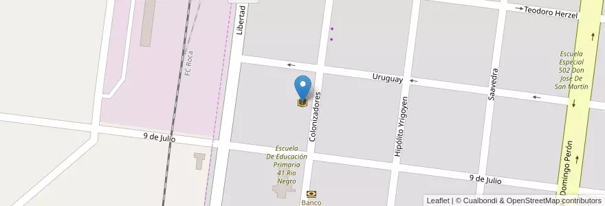 Mapa de ubicacion de Centro Cultural Israelita Y Biblioteca Popular Jose Ingenieros en アルゼンチン, ブエノスアイレス州, Partido De Adolfo Alsina.
