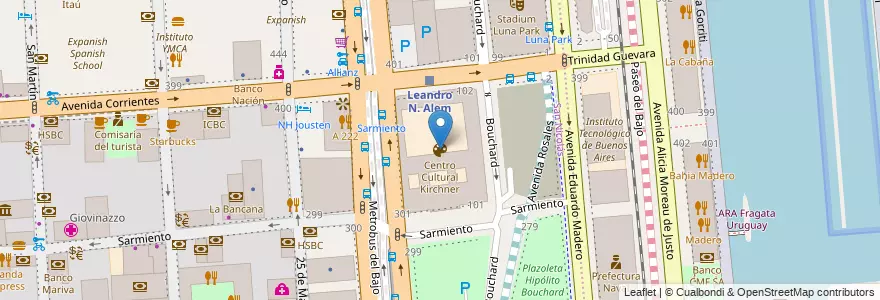 Mapa de ubicacion de Centro Cultural Kirchner, San Nicolas en 阿根廷, Ciudad Autónoma De Buenos Aires, Comuna 1, 布宜诺斯艾利斯.