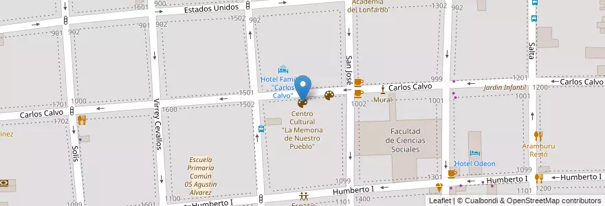 Mapa de ubicacion de Centro Cultural "La Memoria de Nuestro Pueblo", Constitucion en Arjantin, Ciudad Autónoma De Buenos Aires, Comuna 1, Buenos Aires.