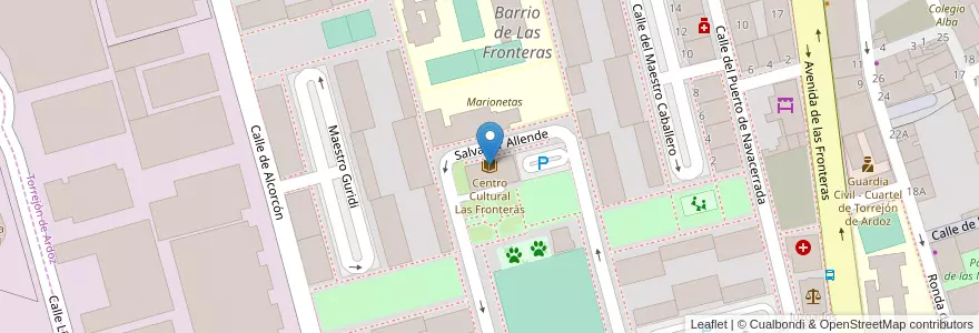 Mapa de ubicacion de Centro Cultural Las Fronteras en Испания, Мадрид, Мадрид, Área Metropolitana De Madrid Y Corredor Del Henares, Torrejón De Ardoz.