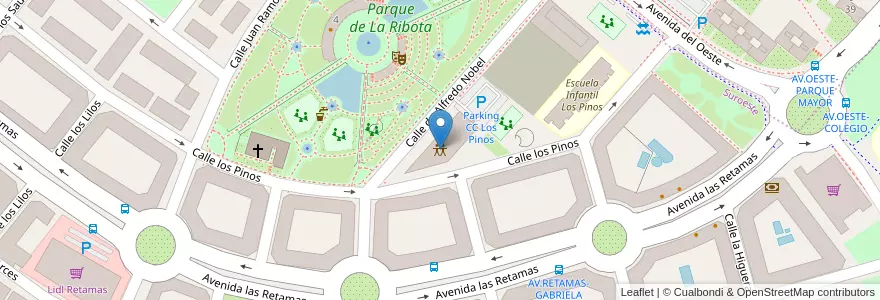 Mapa de ubicacion de Centro Cultural Los Pinos en Espanha, Comunidade De Madrid, Comunidade De Madrid, Área Metropolitana De Madrid Y Corredor Del Henares, Alcorcón.