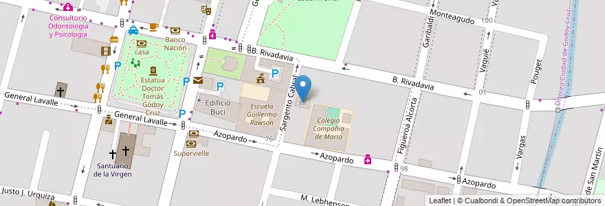 Mapa de ubicacion de Centro Cultural Matesis en Arjantin, Şili, Mendoza, Godoy Cruz, Departamento Godoy Cruz, Distrito Ciudad De Godoy Cruz.