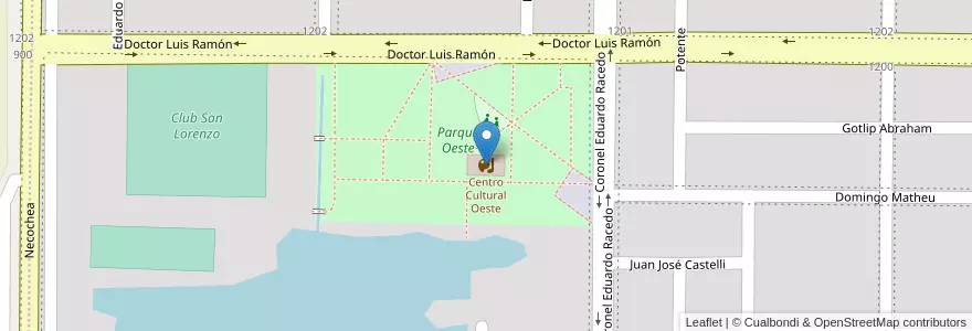 Mapa de ubicacion de Centro Cultural Oeste en 阿根廷, 智利, 內烏肯省, Departamento Confluencia, Municipio De Neuquén, Neuquén.