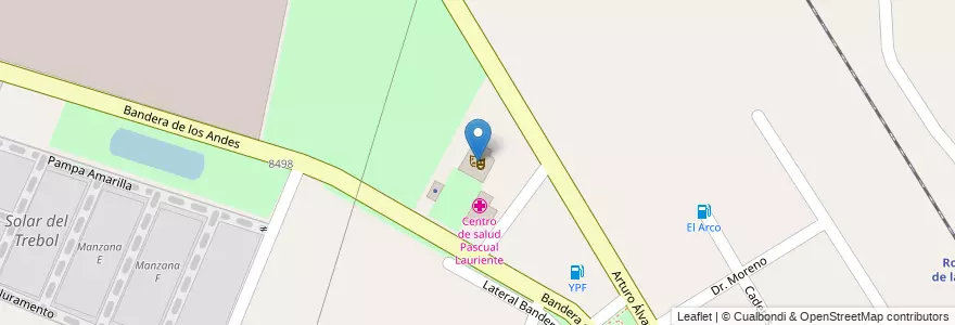 Mapa de ubicacion de Centro cultural Pascual Lauriente - Municipalidad de Guaymallén en Arjantin, Şili, Mendoza, Departamento Guaymallén, Distrito Rodeo De La Cruz.