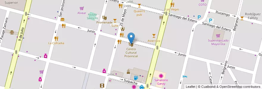 Mapa de ubicacion de Centro Cultural Provincial en الأرجنتين, سانتا في, إدارة العاصمة, سانتا في العاصمة, سانتا في.