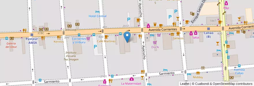 Mapa de ubicacion de Centro Cultural Rector Ricardo Rojas, Balvanera en Argentine, Ciudad Autónoma De Buenos Aires, Comuna 3, Buenos Aires.