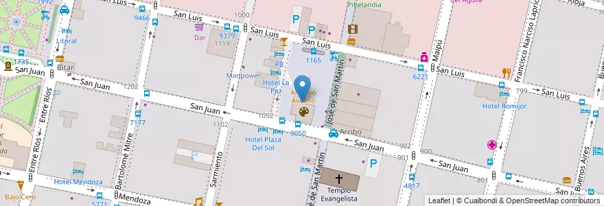 Mapa de ubicacion de Centro Cultural Roberto Fontanarrosa en 아르헨티나, Santa Fe, Departamento Rosario, Municipio De Rosario, 로사리오.