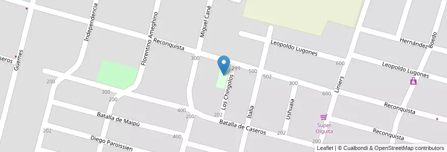 Mapa de ubicacion de Centro Cultural Villa Hortensia en الأرجنتين, تشيلي, Mendoza, Departamento Maipú, Maipú, Distrito Gutiérrez.