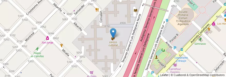 Mapa de ubicacion de centro cultural, Villa Lugano en Argentina, Autonomous City Of Buenos Aires, Autonomous City Of Buenos Aires, Comuna 8.