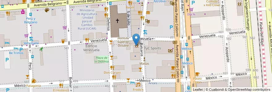 Mapa de ubicacion de Centro Cultural y Deportivo 2 de Octubre, Montserrat en 아르헨티나, Ciudad Autónoma De Buenos Aires, Comuna 1, 부에노스아이레스.