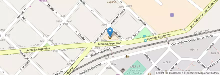 Mapa de ubicacion de Centro de Actividades Infantiles y Juveniles Club Lugano, Villa Lugano en Argentinië, Ciudad Autónoma De Buenos Aires, Buenos Aires, Comuna 8.