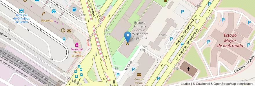 Mapa de ubicacion de Centro de Actividades Infantiles y Juveniles Club Retiro, Retiro en آرژانتین, Ciudad Autónoma De Buenos Aires, Comuna 1, Buenos Aires.