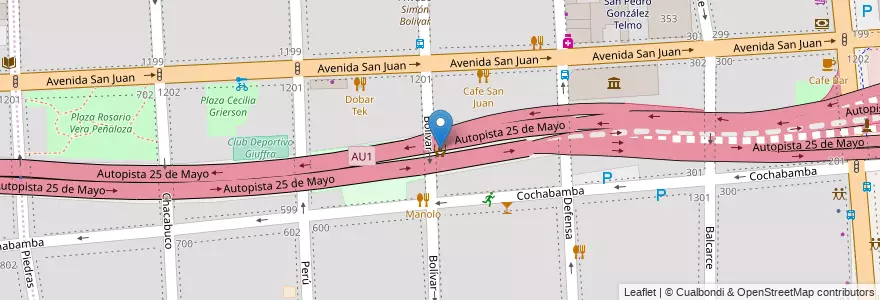Mapa de ubicacion de Centro de Actividades Infantiles y Juveniles Club San Telmo, San Telmo en 阿根廷, Ciudad Autónoma De Buenos Aires, Comuna 1, 布宜诺斯艾利斯.