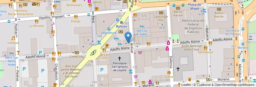Mapa de ubicacion de Centro de Actividades Infantiles y Juveniles sede, Montserrat en Arjantin, Ciudad Autónoma De Buenos Aires, Comuna 1, Buenos Aires.