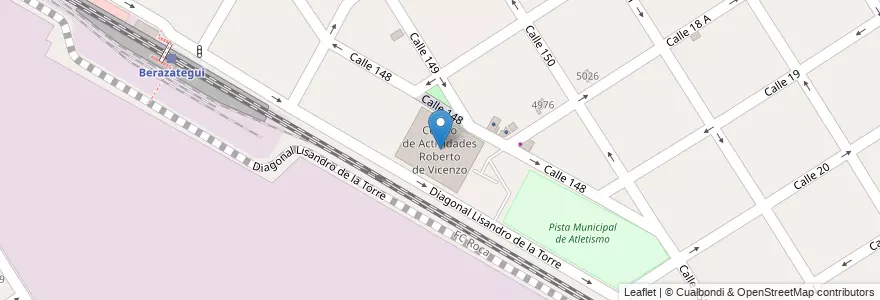 Mapa de ubicacion de Centro de Actividades Roberto de Vicenzo en آرژانتین, استان بوئنوس آیرس, Partido De Berazategui, Berazategui.