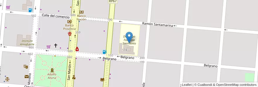 Mapa de ubicacion de Centro De Adultos 701 en الأرجنتين, بوينس آيرس, Partido De Puan, Puan.