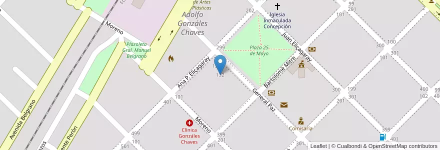 Mapa de ubicacion de Centro De Adultos 701 Georgina Valdez De Lapargue en Аргентина, Буэнос-Айрес, Partido De Adolfo Gonzales Chaves, Adolfo Gonzáles Chaves.
