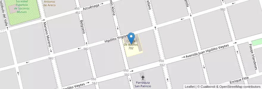 Mapa de ubicacion de Centro De Adultos 702 en Argentinië, Buenos Aires, Partido De San Antonio De Areco, San Antonio De Areco.
