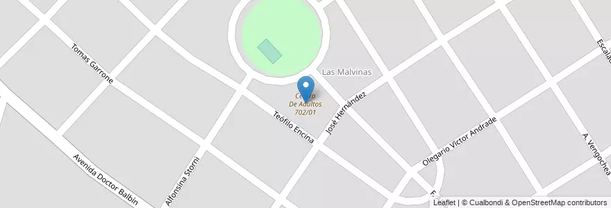 Mapa de ubicacion de Centro De Adultos 702/01 en 阿根廷, 布宜诺斯艾利斯省, Partido De General Rodríguez.