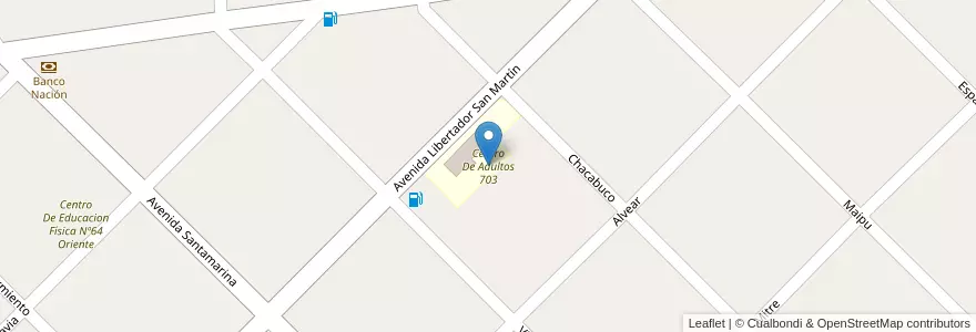 Mapa de ubicacion de Centro De Adultos 703 en 아르헨티나, 부에노스아이레스주, Partido De Coronel Dorrego.