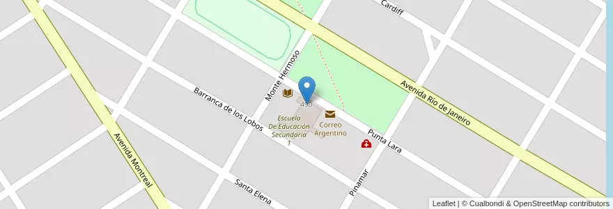 Mapa de ubicacion de Centro De Adultos 704 en 阿根廷, 布宜诺斯艾利斯省, Partido De Mar Chiquita, Santa Clara Del Mar.