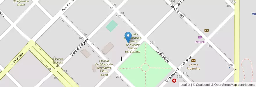 Mapa de ubicacion de Centro De Adultos 705 en Argentinië, Buenos Aires, Partido De Patagones, Villalonga.
