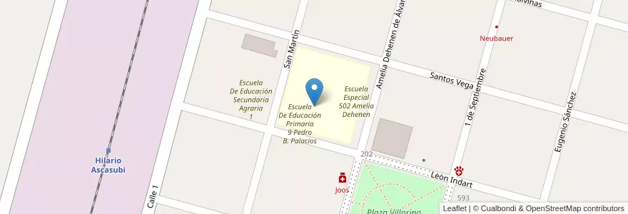 Mapa de ubicacion de Centro De Adultos 706 en آرژانتین, استان بوئنوس آیرس, Partido De Villarino.