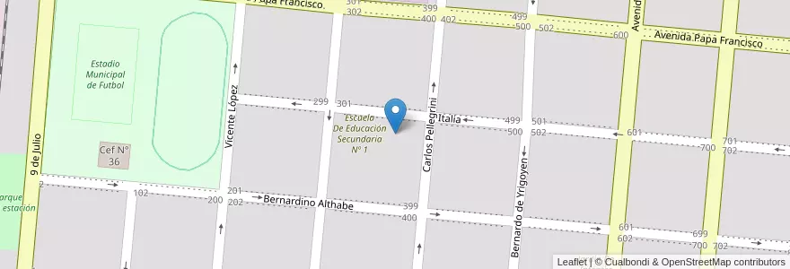 Mapa de ubicacion de Centro De Adultos Nº 701 Mariano Moreno en Argentinië, Buenos Aires, Partido De General Alvear, General Alvear.