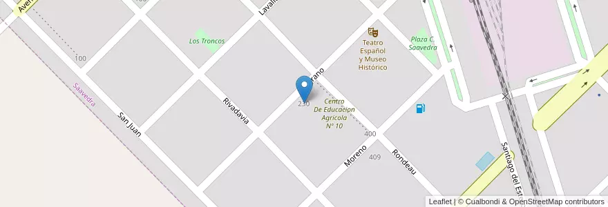 Mapa de ubicacion de Centro De Adultos Nº 701 Miguel Cane en Argentina, Provincia Di Buenos Aires, Partido De Saavedra, Saavedra.