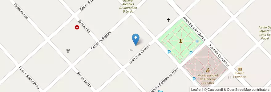 Mapa de ubicacion de Centro De Adultos Nº 701 en Argentinien, Provinz Buenos Aires, Partido De General Arenales.
