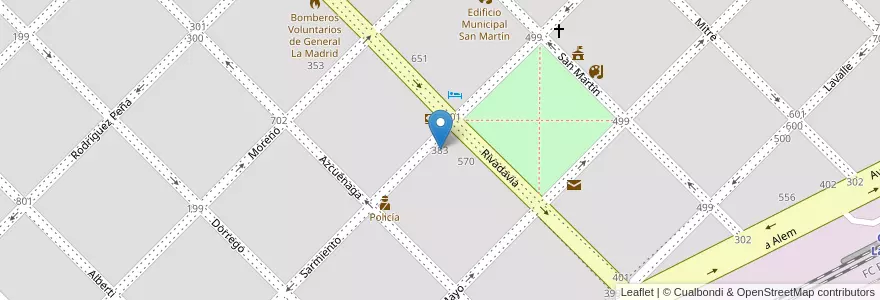 Mapa de ubicacion de Centro De Adultos Nº 702 en Arjantin, Buenos Aires, Partido De General Lamadrid, General Lamadrid.